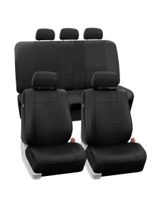 Fundas de Asiento de Coche FH Group PU002BLACK115 - Ajuste Universal, Respaldo Bajo, Negro
