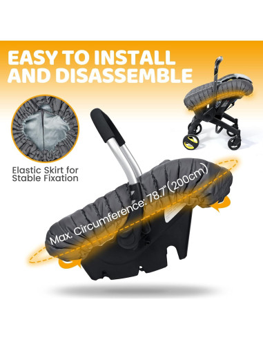 Funda de Asiento de Auto para Bebés Orzbow Gris Oscuro Universal