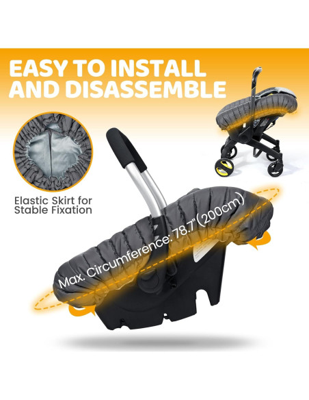 Funda de Asiento de Auto para Bebés Orzbow Gris Oscuro Universal