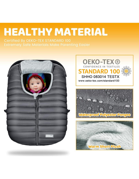 Funda de Asiento de Auto para Bebés Orzbow Gris Oscuro Universal