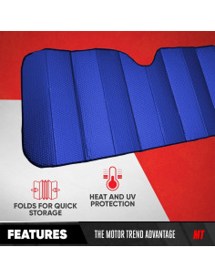 Sombrilla Solar para Parabrisas Motor Trend Azul 147x61 cm 2