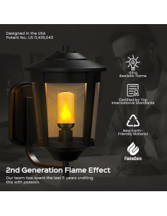 Bombillas LED de Llama Hompavo Gen2 E26 2 Paquete IP54 2