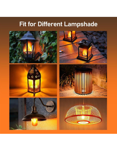 Bombillas LED de Llama Vicstone E26 4 Modos 2 Paquete