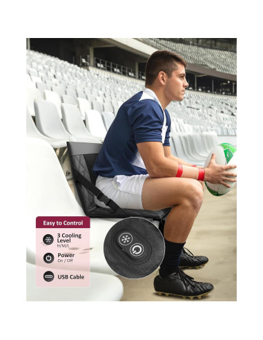 Funda de Asiento de Coche Refrigerante THERAZZAGGE USB 3 Velocidades