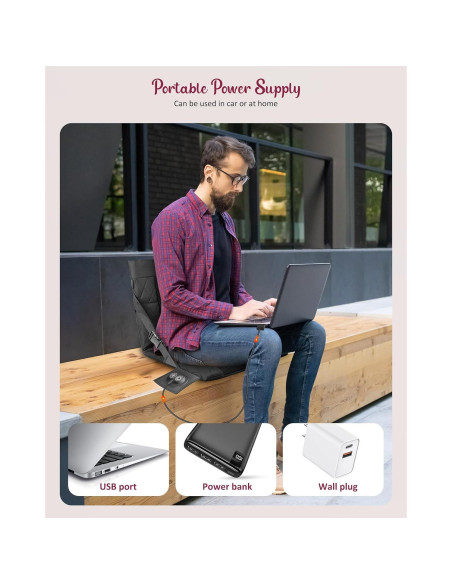 Funda de Asiento de Coche Refrigerante THERAZZAGGE USB 3 Velocidades