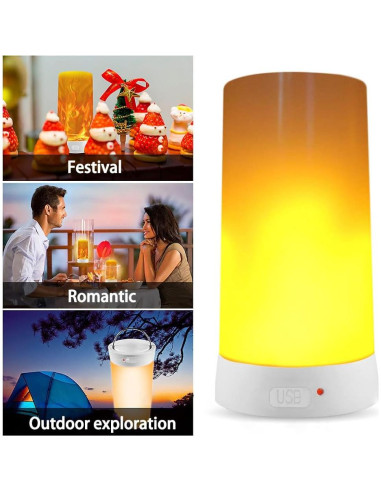 Luz de Efecto Llama LED Kitmose 13cm Recargable USB 4 Modos