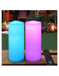 Paquete de 2 Velas LED Multicolor 3x8 HOME MOST para Exterior