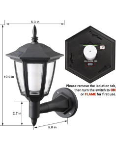 Dynaming Lámparas de Pared Solares LED con Llama 2 Piezas 2