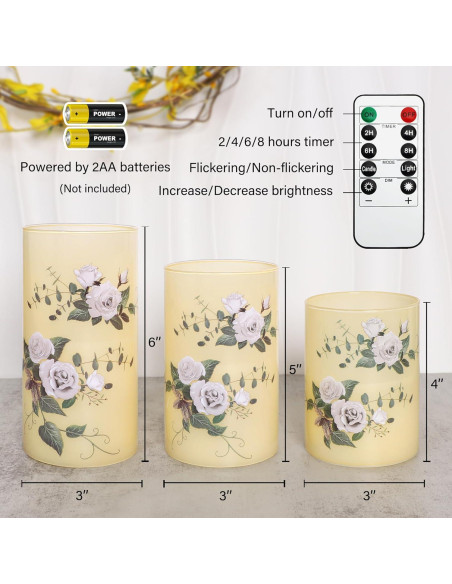 Juego de 3 Velas LED Sin Llama GORGE MOMENT Rosa Blanco