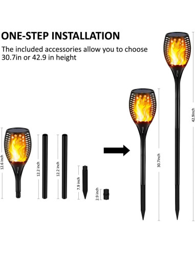 Luces Solares Gold Armour 4 Pzas Antorchas LED 108.9 cm