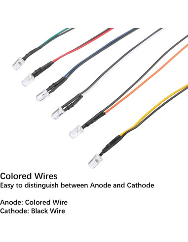 30 Luces LED Azules Parpadeantes 3mm EDGELEC 12V Pre Cableadas