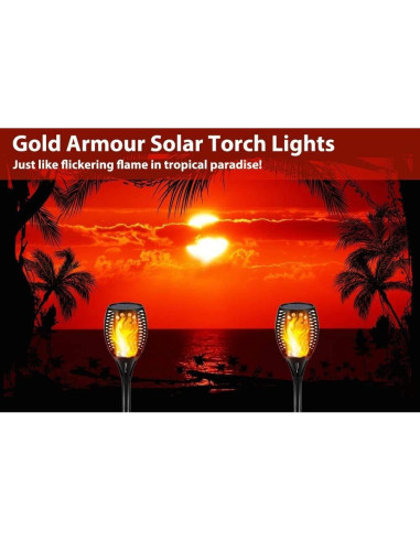 Luces Solares Gold Armour 4 Pzas Antorchas LED 108.9 cm