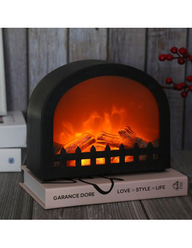 Lámpara de Mesa LED Ulalaza con Efecto Llama Realista 18.5 cm