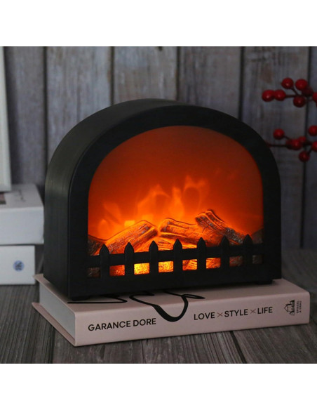 Lámpara de Mesa LED Ulalaza con Efecto Llama Realista 18.5 cm