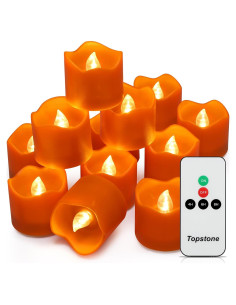 Velas LED Tealight Naranja Topstone con Temporizador y Control Remoto