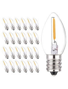 Bombillas LED C7 Genixgreen 25 Pzas E12 0.5W Luz Cálida