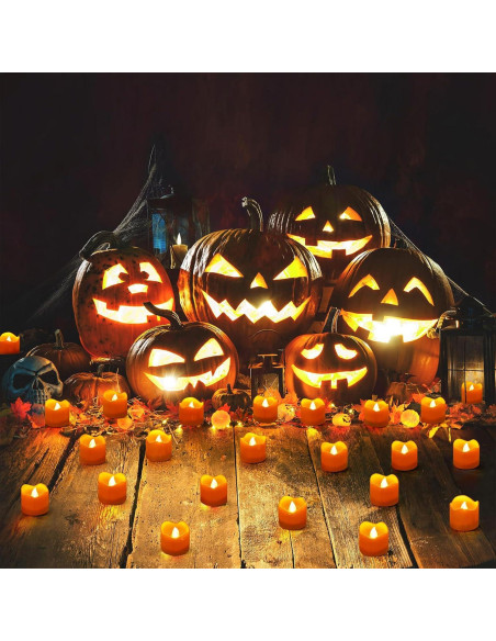 Velas LED Tealight Naranja Topstone con Temporizador y Control Remoto