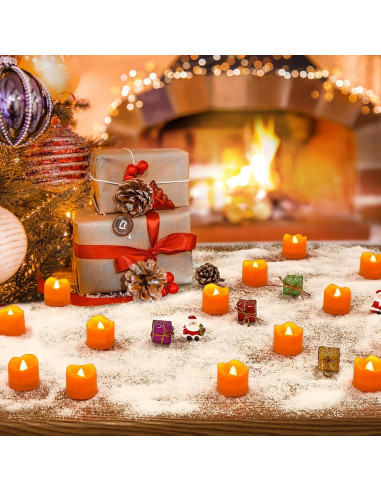 Velas LED Tealight Naranja Topstone con Temporizador y Control Remoto