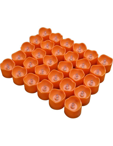 Velas LED Tealight Naranja Topstone con Temporizador y Control Remoto