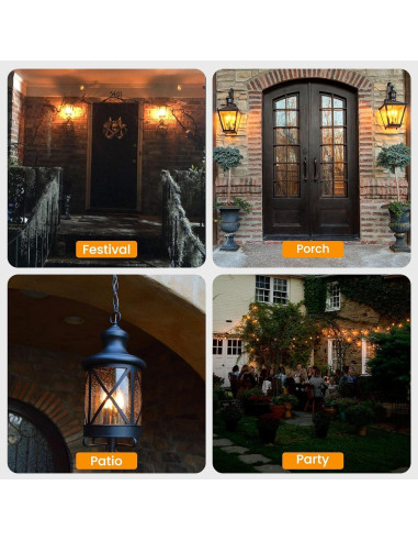 Bombillas LED de Llama Hompavo E26 - Paquete de 6, 3 Modos