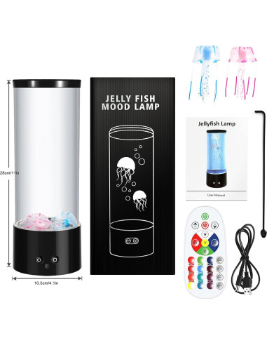 Lámpara de Lava de Medusas LED PEN&H 28cm Luz Nocturna