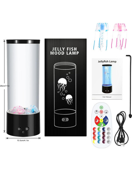 Lámpara de Lava de Medusas LED PEN&H 28cm Luz Nocturna