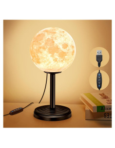 Lámpara de Luna 3D LED JIMIMORO Regulable 25 Modos 16 cm