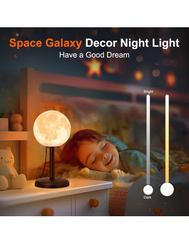 Lámpara de Luna 3D LED JIMIMORO Regulable 25 Modos 16 cm