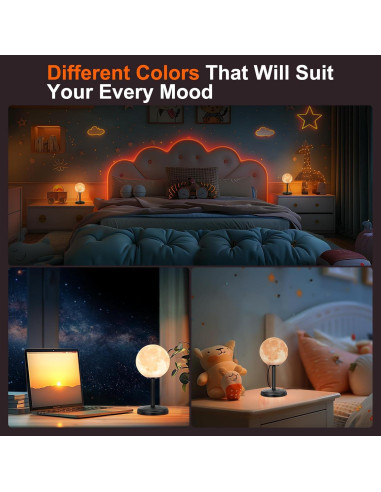 Lámpara de Luna 3D LED JIMIMORO Regulable 25 Modos 16 cm