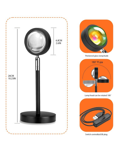 Proyector de Lámpara de Atardecer Spacenight 6W USB Control Remoto