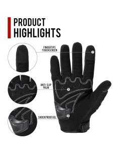 Guantes de Moto IRON JIA'S AXE-10 Negros Medianos Transpirables 2