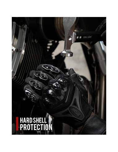 Guantes de Moto IRON JIA'S AXE-10 Negros Medianos Transpirables