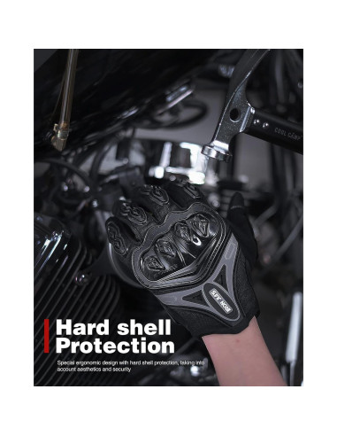 Guantes de Moto IRON JIA'S AXE-10 Negros Medianos Transpirables