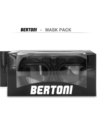 Gafas de Moto Bertoni AF77 Unisex Antivaho Negro Mate