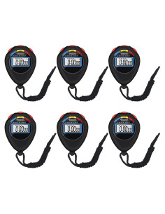 Cronómetros Electrónicos Digitales Pgzsy - Paquete de 6, Negro