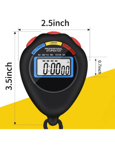 Cronómetros Electrónicos Digitales Pgzsy - Paquete de 6, Negro 2