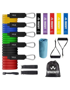Bandas de Resistencia WHATAFIT 5 Niveles hasta 68 kg para Ejercicio