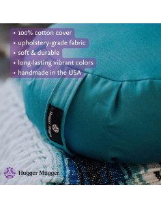 Cojín de Meditación Zafu Hugger Mugger Aqua - Relleno de Trigo Sarraceno 2