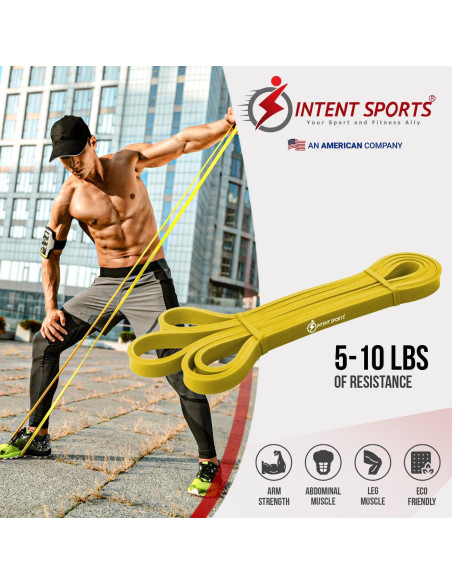 Bandas de Asistencia INTENT SPORTS para Dominadas - Amarillo 5-10 lbs