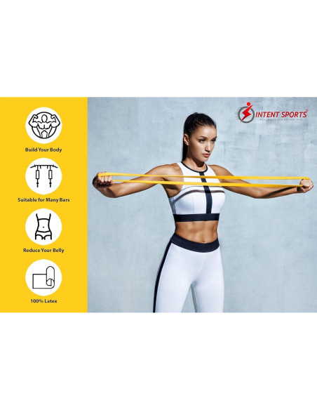 Bandas de Asistencia INTENT SPORTS para Dominadas - Amarillo 5-10 lbs