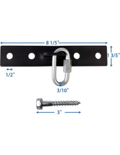 Soporte de bolsa pesada Qualward para viga de madera hasta 227 kg 2