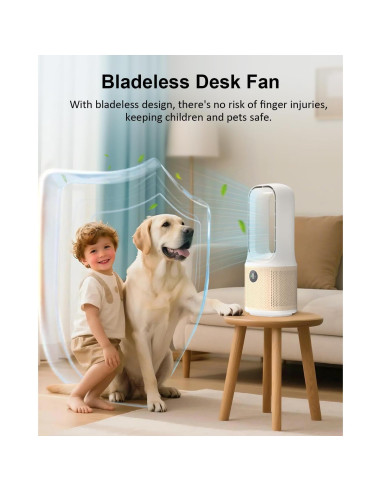 Ventilador de Escritorio MEIIS Sin Aspas 14" Recargable USB 9 Velocidades