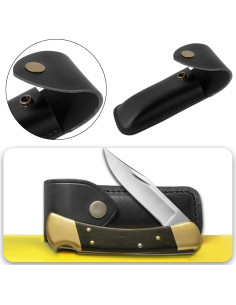 Funda de Cuero Negro Vintage LT Easiyl para Cuchillo 12.7cm 2