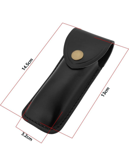 Funda de Cuero Negro Vintage LT Easiyl para Cuchillo 12.7cm