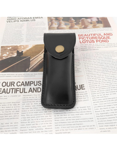Funda de Cuero Negro Vintage LT Easiyl para Cuchillo 12.7cm