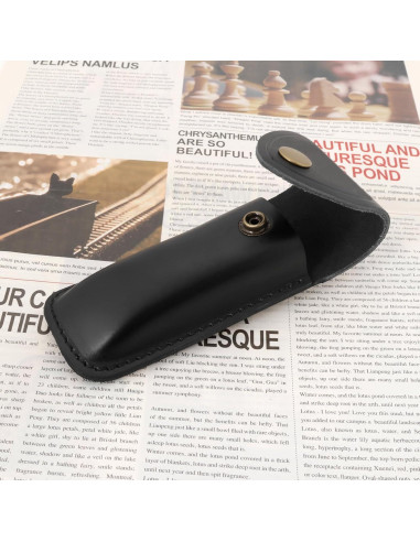 Funda de Cuero Negro Vintage LT Easiyl para Cuchillo 12.7cm