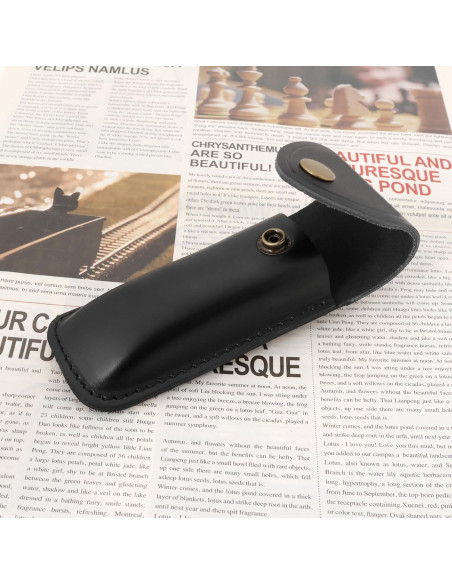 Funda de Cuero Negro Vintage LT Easiyl para Cuchillo 12.7cm