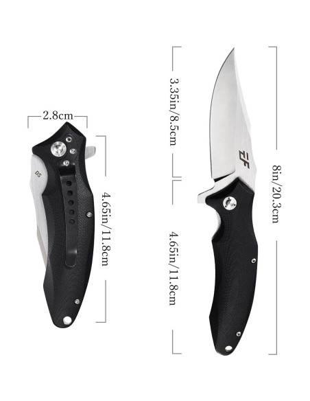 Cuchillo Plegable Eafengrow EF339 D2 Mango G10 20.3 cm