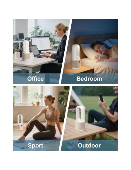 Ventilador de Escritorio MEIIS Sin Aspas 14" Recargable USB 9 Velocidades