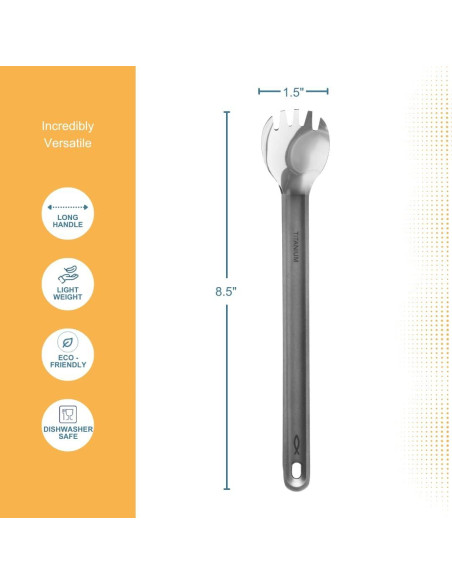 Spork de Titanio Savior Survival Gear - Utensilio Multiusos 19g